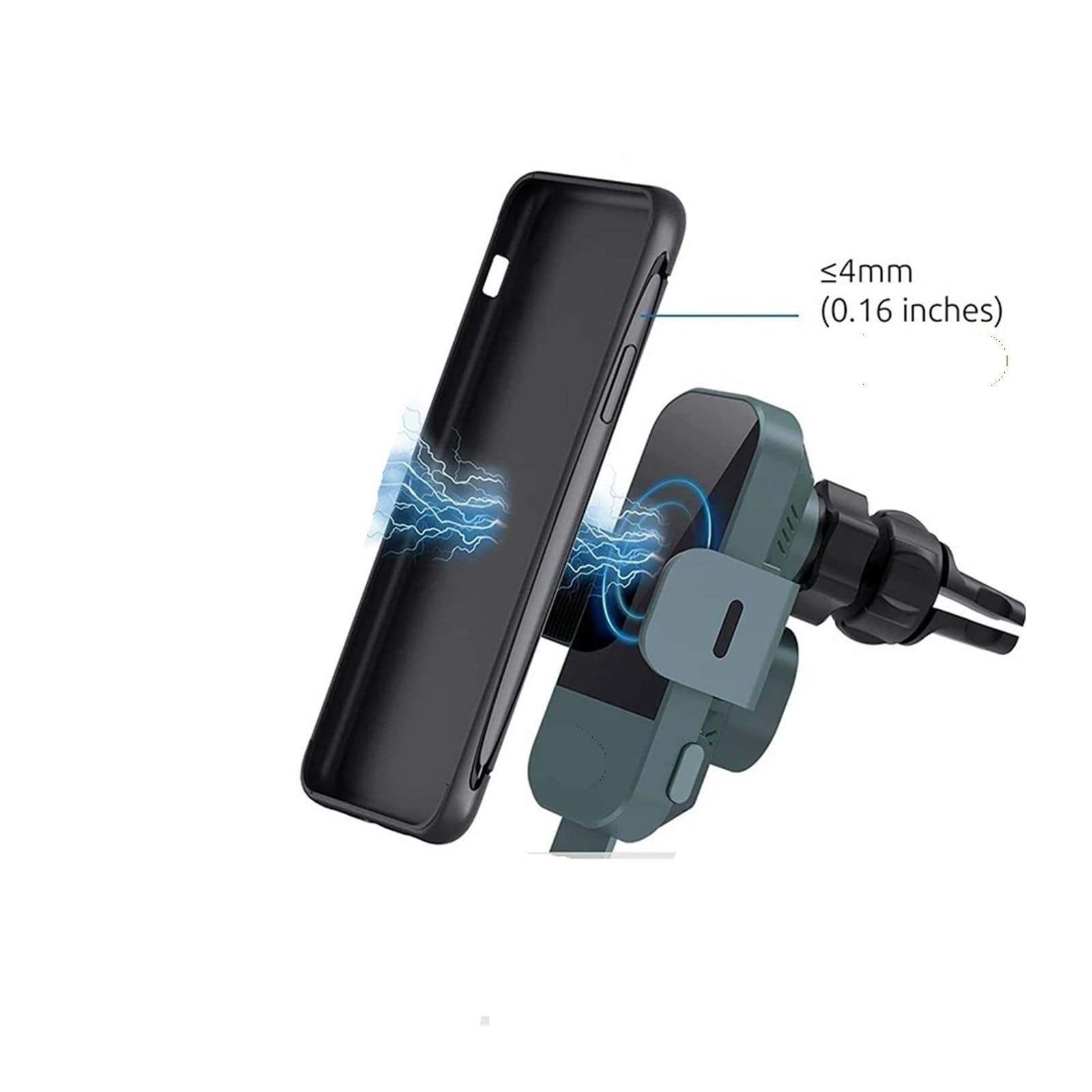 Generico Supporto for telefono da auto for parabrezza e bocchetta dell'aria(Green Phone Holder)