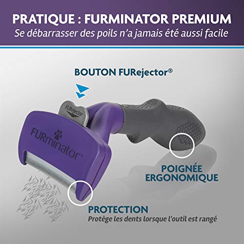 FURMINATOR Outil de Toilettage Pour Chat de Grande Taille à Poils Longues - Elimine 90% des Poils – Nettoyage en 1 clic - Conçu et Recommandé par des Professionnels - Sans Bisphénol A,Noir - Image 5