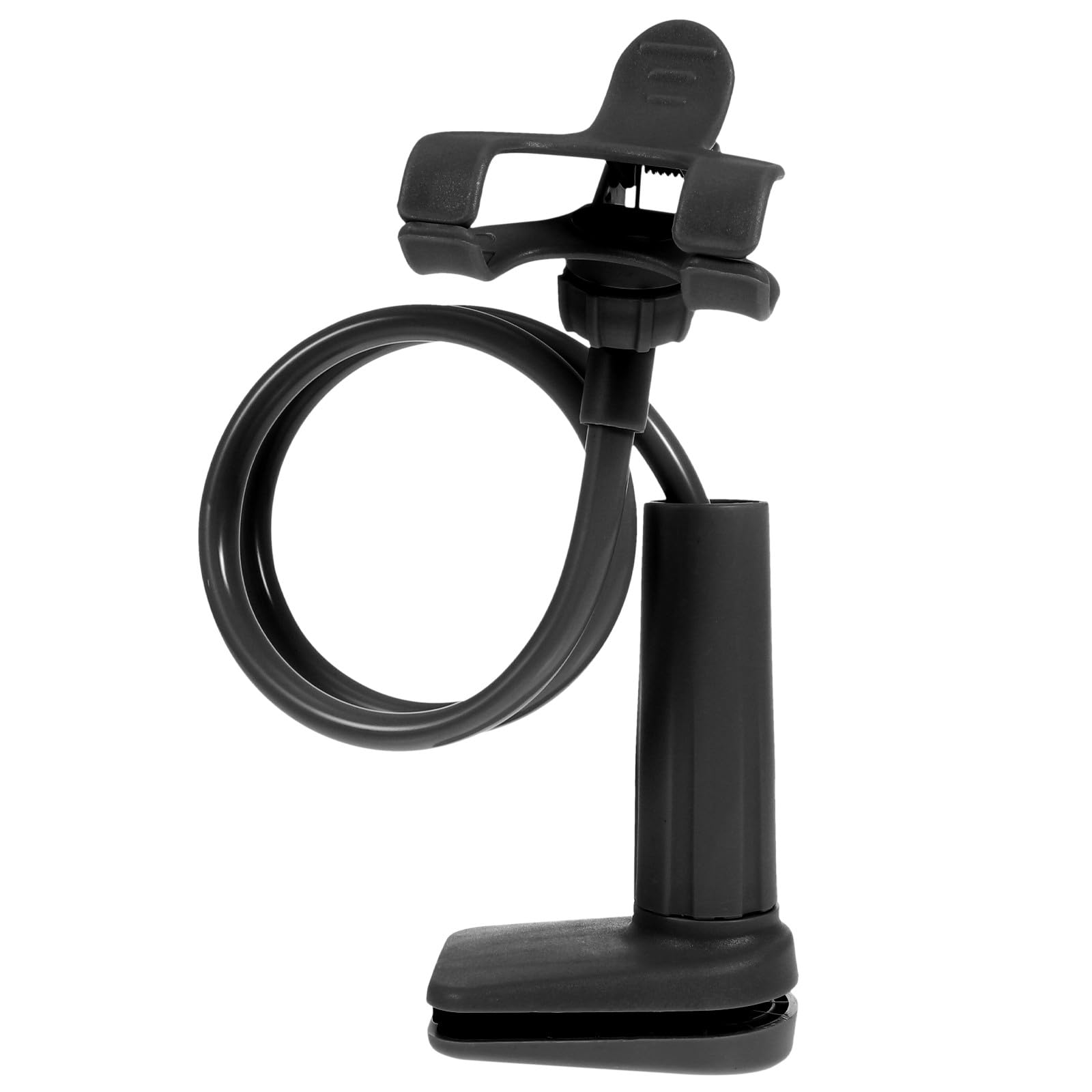 Tablet Halterung Doppel Clip 360° Verstellbar Spiralhalter Schwarz mit Flexibler Biegestange für Arbeitsplatz und Wohnzimmer
