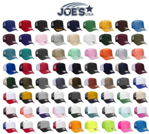 Image of OTTO Polyester Foam Front 5 Panel High Crown Mesh Back Trucker Hats in 97, Bulk, Wholesale