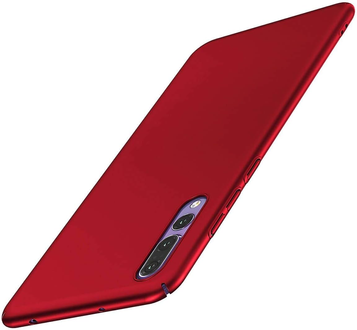 FinestBazaar For Huawei P20 Pro Case, Ultra-Thin Slim Fullly Protective Matte [ Anti-Scratch ] and [ Anti-Fingerprint ] Resistant Cover For [ For Huawei P20 Pro ] [ Red ] + Free Film Screen Protector