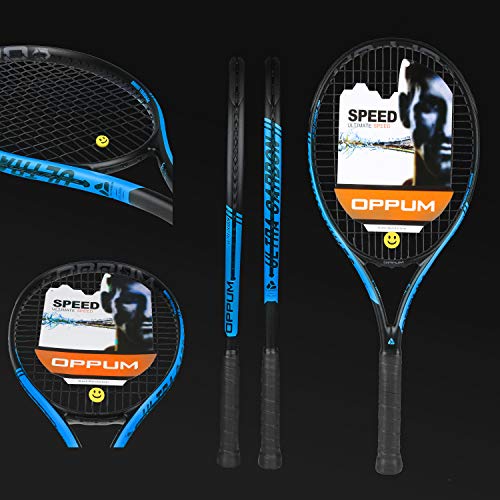 oppum New Graphene Ultra Carbon Pro Tennis Racket, 360 Super Light Speed Team Tennis Raccquet (Graphene Racket PRO-2000 (Black Blue), 4 3/8) - Thumbnail 5