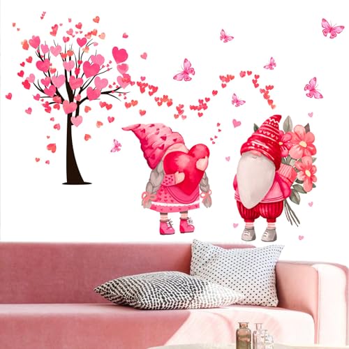 Vinilos decorativos 3D de corazones para pared Día de San Valentín