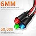 FILN LED Indicator Light 6 mm Plastic Signal Light Dashboard Indicator Light 110V Suitable for Car and Industrial Equipment Panel Instrument displays (6Pcs Red Green Blue)