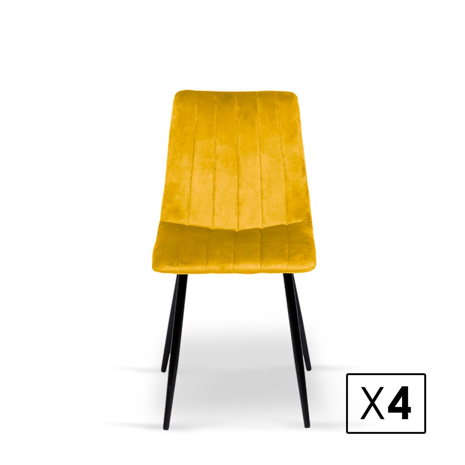 La Silla Española Denia Sedia, Metallo Tessuti, Giallo Senape, 44cm (ancho) x 55cm (Fondo) x 88,5cm (Alto)