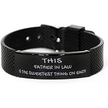 Father in Law Mesh Bracelet, This Father in Law is The Sweetest Thing On Earth, Birthday Gifts for Father in Law, for Father in Law from Son from Daughter