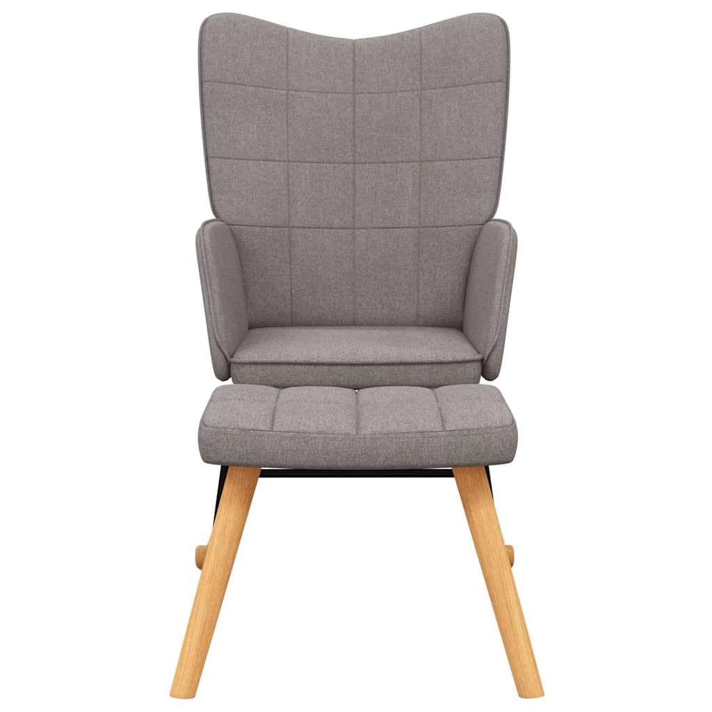 vidaXL Chaise à Bascule avec Tabouret Siège de Relaxation Fauteuil de Salon Salle de Séjour Siège de Salon Maison Intérieur Taupe Tissu
