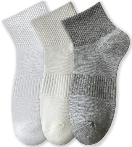 Women's Mesh Panel Crew Socks, Ankle Thin Sock with Reinforced Zones for Shoe Size 5-8