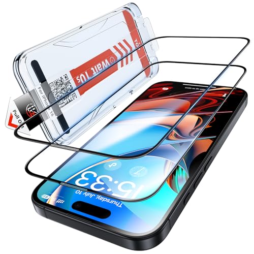 LK für iPhone 15/iPhone 16 für Panzerglas, Staubfrei [Full Screen] Auto-Installation Schutzglas [9H TOP Härte] Stoßfest ...