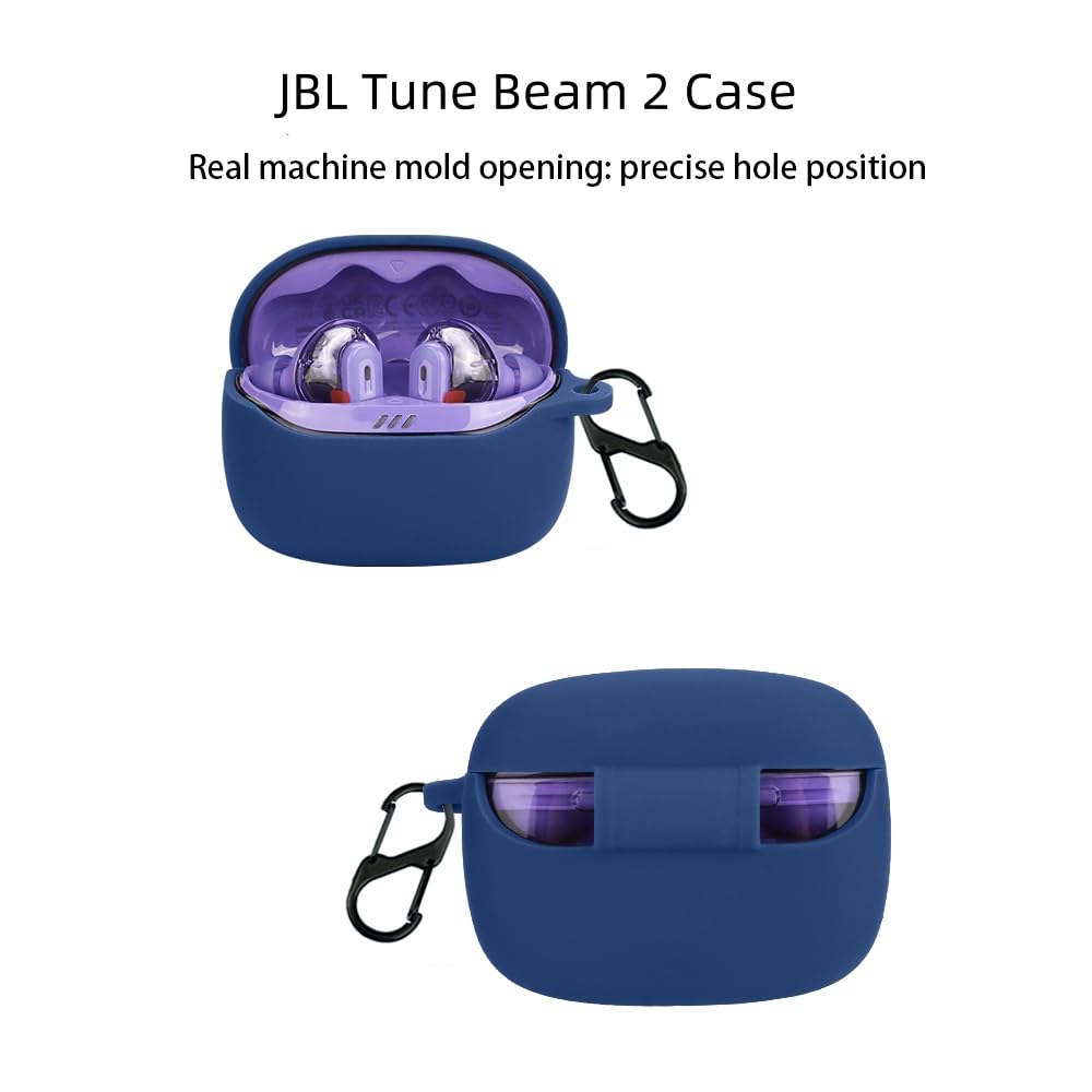 FTRONGRT Etui kompatybilne z Bose JBL Tune Beam 2, odporne na zarysowania, odporne na wstrząsy, silikonowe etui kompatybilne ze słuchawkami Bluetooth Bose JBL Tune Beam 2. czarne