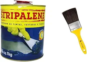 Stripalene Removedor de Tintas, Texturas e Vernizes, 1kg, com Pincel Trincha 5cm