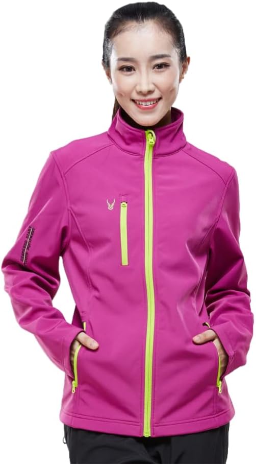 Women's Fleece Lined Softshell Jacket 4-Way Stretch Waterproof Windproof Petite Size