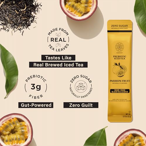 Image of Harmony Passion Fruit Prebiotic Black Iced Tea, 10 Sticks