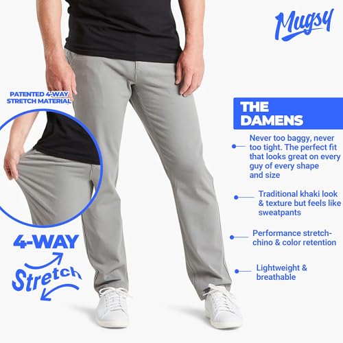 Mugsy Men's Chino Pants, Classic Fit, Stretch Khakis, Comfortable, Flexible, True to Size3