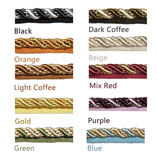 image for BEL AVENIR 0.43 inch 13 Yards Twisted Lip Cord Trim Basic Sewing Luxur