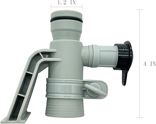 Miniatura 4 de 637R 12363 Soporte de tubería y válvula de chorro de aire de repuesto para piscina sobre el suelo (con tapa negra)