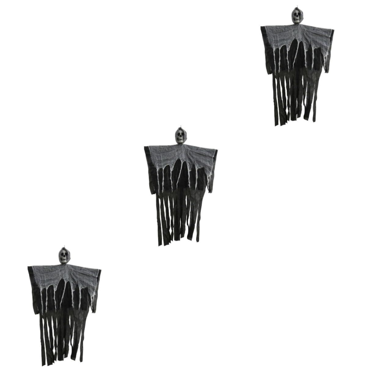 Ciieeo 3 Pezzi Dolcetto O Scherzetto Halloween Fantasmi Appesi Teschio Scheletro Puntelli Fantasma Silenzioso Nero Per Decorazioni Per Finestre Esterne