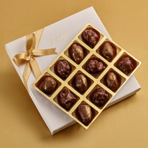 Image of Nutrient-Rich Chocolate Indulgence Mandala box of 12 I Premium Chocolate Coated Dates I deal for Corporate Diwali Gifts for Employees, Clients, Family I Net wt: 145 gm