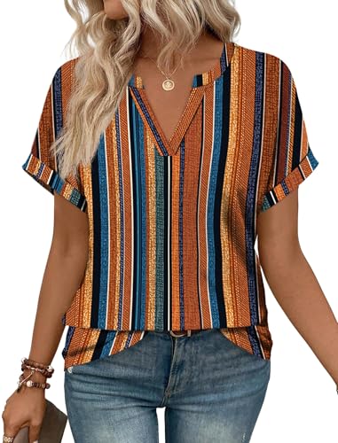 Image of WIHOLL Womens Blouses Spring Tops Short Sleeve Shirts Dressy Casual Summer Vacation Fashion Clothing 2026