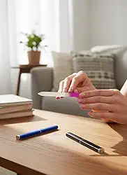 Pacote com 3 lixa de unha de vidro com estojo para unhas naturais com dupla face 240 grãos de cor profunda