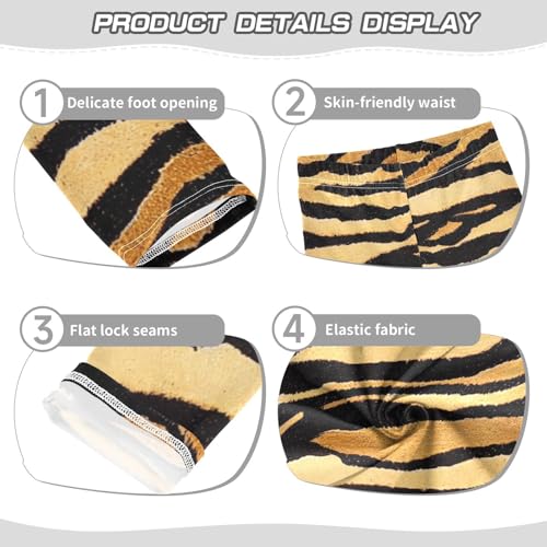 Girls' Leggings Animal Skin Tiger Ankle Length Printed Leggings Comfort Pants for Kids 4-10 Years4