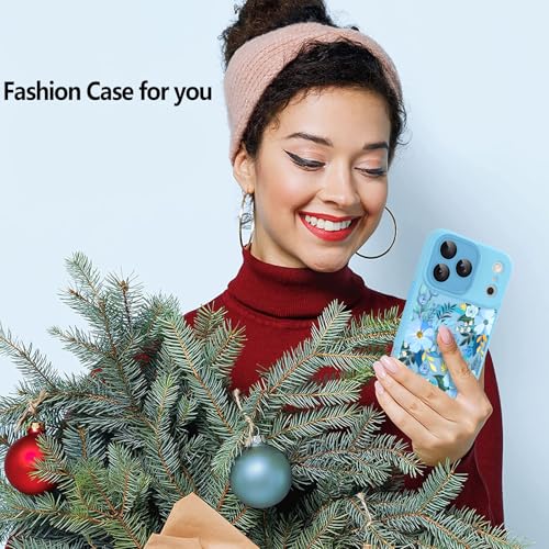 Coque iPhone 17 Pro pour femme cadeau esthétique bleu floral - 5