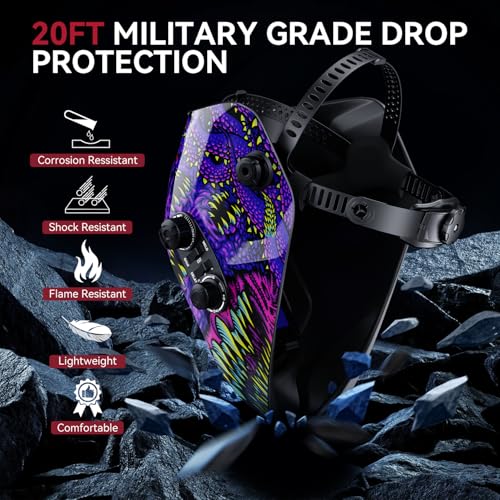 Image of ARCCAPTAIN Auto Darkening Welding Helmet, 3.94 inchX3.66 inch Large Viewing Screen True Color Welding Hood with 4 Arc Sensor Solar Powered, Wide Shade 4-5 /5-9 /9-13 Welding Mask (Cthulhu)