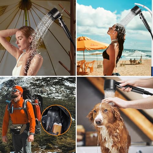 Enhanced-Portable-Camping-Shower-4-Spray-Modes-with-Filtered-Shower-Head-5000mAh-Rechargeable-Electric-Pump-Intelligent-Digital-Display-Easy-Setup-for-Camping-Hiking-Traveling-Washing