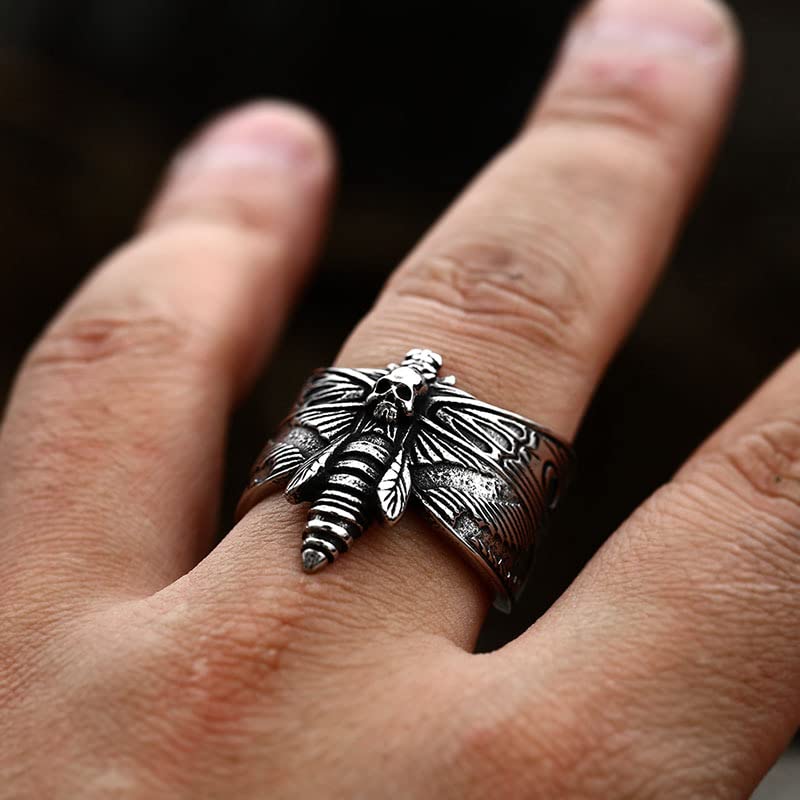 Image of Death Skull Ring for Men Stainless Steel Jewelry Biker Rings Scary Death Ring Skull for Gifts