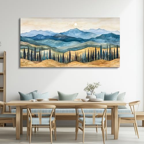 ZUITINGHUA Large Wall Decor For Living Room Canvas Wall Art For Office Modern Wall Decorations For Bedroom Mountains Landscape Painting Abstract Pictures Artwork Room Home Decor 24x48 In