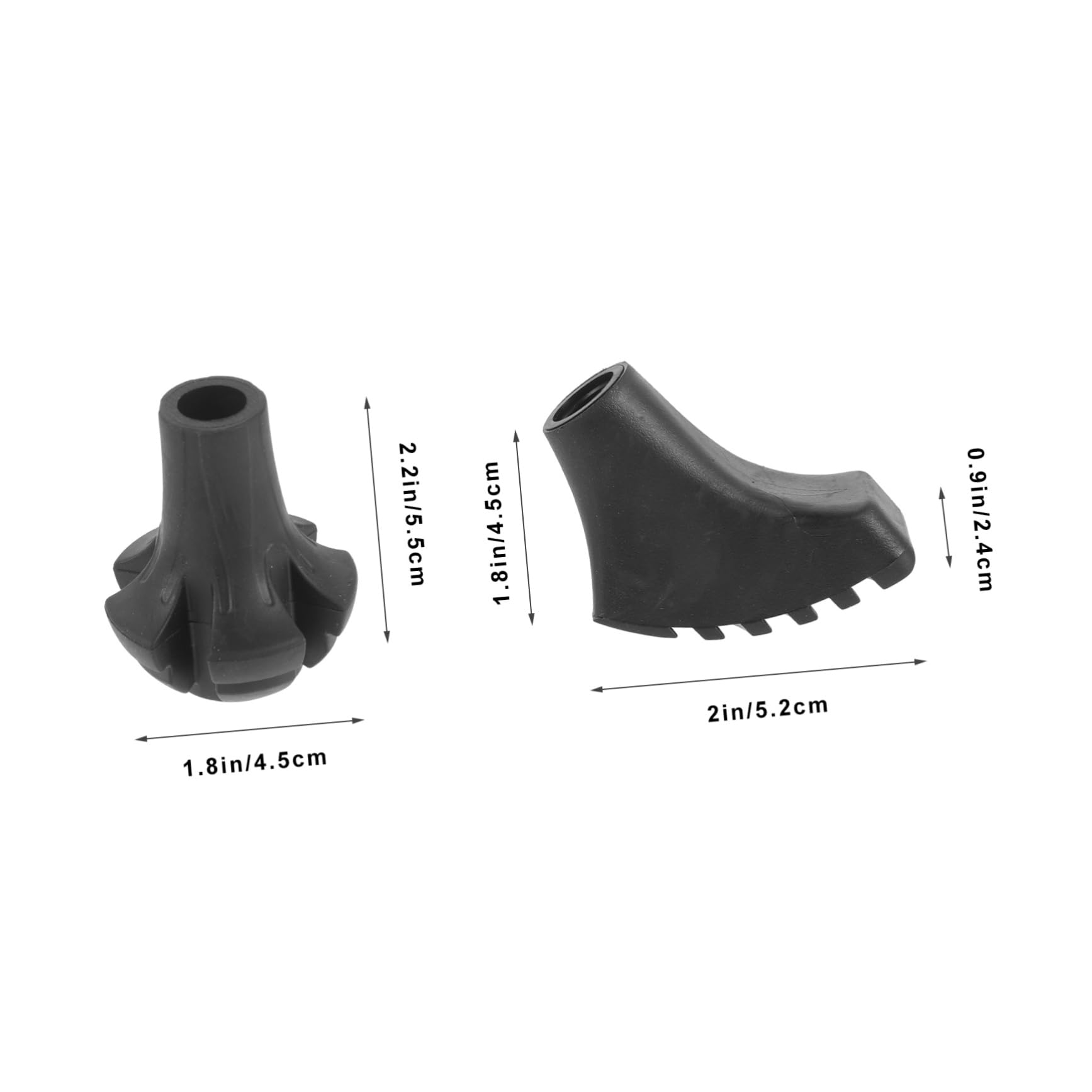 BESPORTBLE Trekkingstockpolster Krücken Zubehör Spitzen Für Wanderstöcke Krückenzubehör Polster Zusammenklappbarer Spazierstock Tipps Zum Austausch Von Wanderstöcken Gummi Black 5st