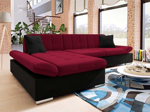 Mirjan24 Ecksofa Montana mit Regulierbare Armlehnen, Eckcouch, L-Form Sofa, Wohnlandschaft, Couch, Farbauswahl (Kronos 07 + Kronos 02 + Kronos 07, Seite: Links) – Bild 3