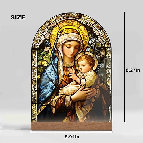 Estatua decorativa Virgen María acrílica para altar miniatura 3