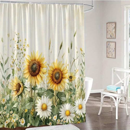 Rideau de douche flore vintage 120x182 polyester avec 12 crochets