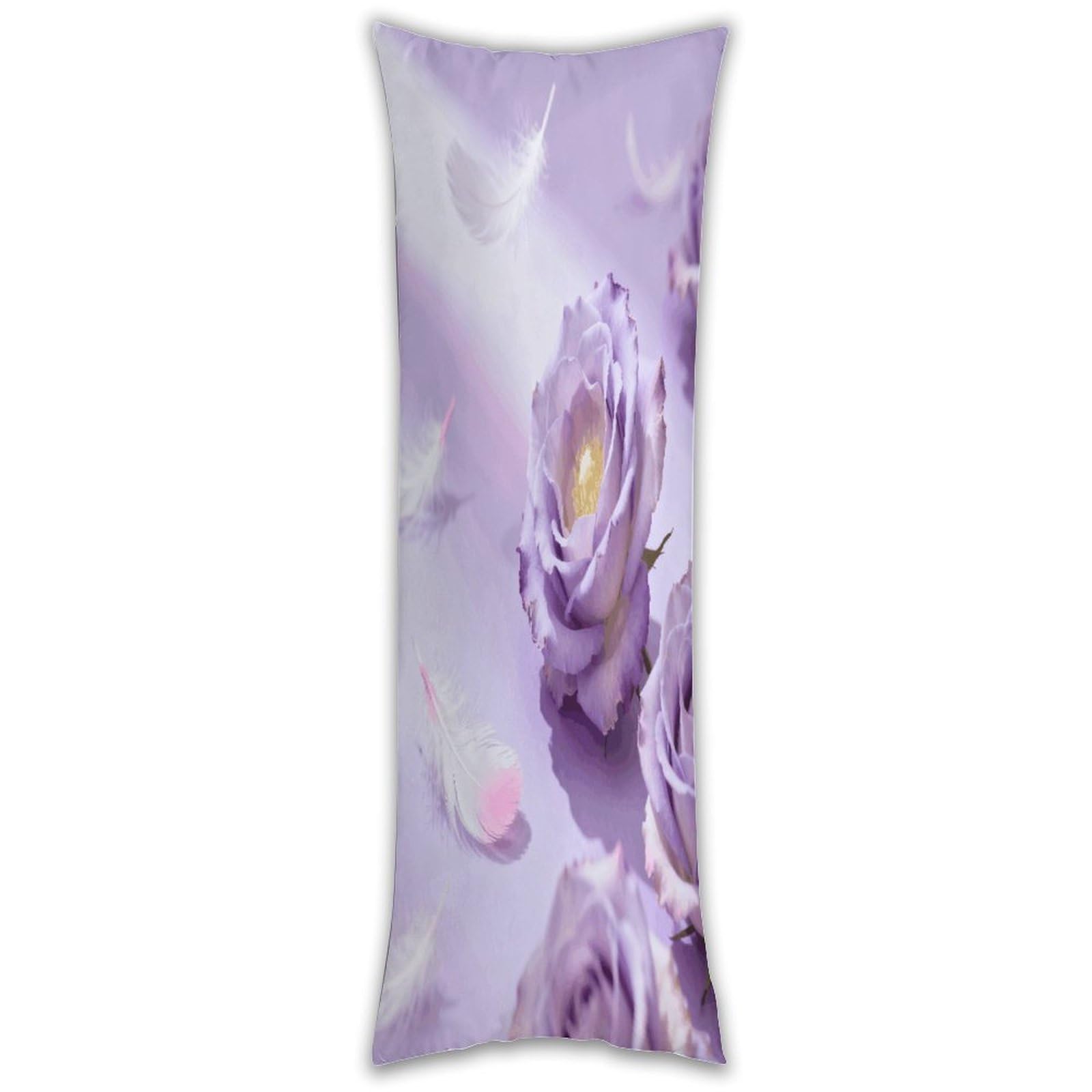Lavender Romance Pillow Cases Breathable Vertical Long Pillowcase Body Pillowcase with Hidden Zipper Closure Soft and Cozy Pillow Cover 20x54 Inches for Bedroom Couch