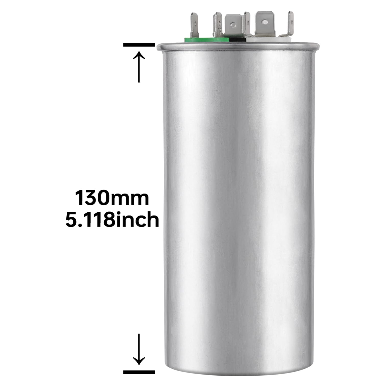 BOJACK 75+5 uF ±6% 75/5 MFD 370/440 VAC CBB65B Dual Run Start Round Capacitor for Condenser Straight Cool or Heat Pump Air Conditioner or AC Motor and Fan Starting