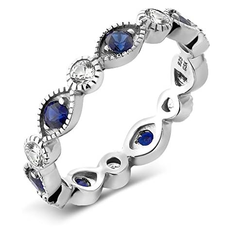 Gem Stone King 925 Silver Sapphire Ring Cover