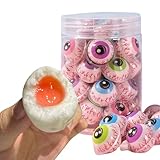QIXINLIZY Eye Candy -11 oz can (30 pills) - Fruit bursting filling gummies - individually packaged Halloween candy - Children's party favorite - Scary Eye Candy