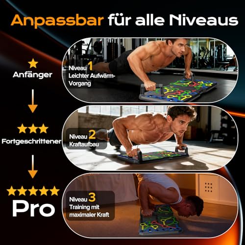 AERLANG Liegestützgriffe Fitnessgeräte für zuhause Tragbares Multi-in-One Push-up-Board-Set Effizientes Muskeltraining für Männer und Frauen