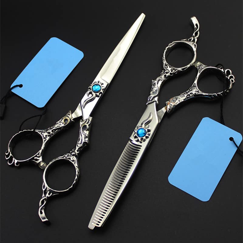 Tijeras para Cortar El Cabello, Tijeras Profesionales Japonesas 440C De 6 Pulgadas con Forma De Flor De Sol, Tijeras De Peluquería Curvas para Entresacar Y Cortar El Cabello