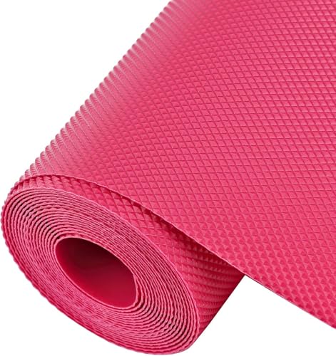 Image of Crasts Multipurpose Super Strong EVA Anti-Slip Kitchen Mats for Cupboard | Washable Shelf Liners for Kitchen Shelves, Cabinet Placemats (Pink, 45W x 500L cm (5L m))
