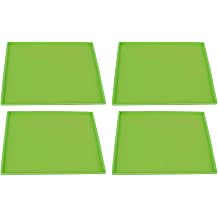 4Pcs Silicone Dehydrator Mats, Food Grade High Temperature Resistance, Non - Stick Fruit Dehydrator Trays with Edge, Compatible with Excalibur 3900B 2400 3926TB Green