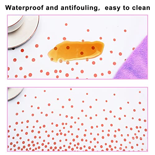 Ymhpride 10 Pack 54" X 108" Disposable Tablecloths Plastic Table Cover For Rectangular Tables Rose Gold Dot Confetti Table Cloths For Parties, Graduation,Bbq,Birthday,Fine Dining,Wedding,Baby Shower #TOP5