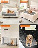 Feandrea wasserdichte Hundedecke, Decke, 135 x 76 cm, Autoschondecke für Haustiere, Sofaschutz, maschinenwaschbar, rutschfeste Unterseite, Stepp-Design, Taubengrau PPB024GD01
