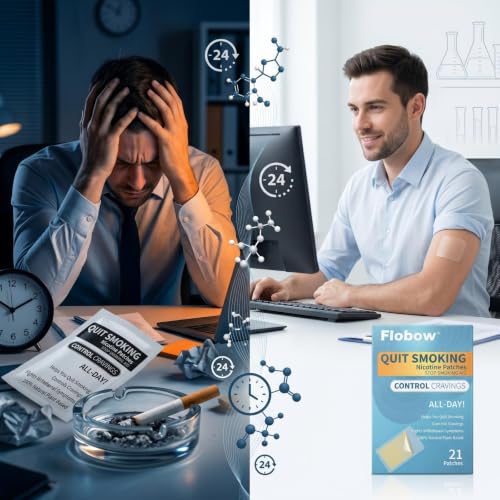 Nicotine Patches 21 mg Step 1, 24H Transdermal System | 24H Extended Release Transdermal System Natural Skin-Toned Blend & Gentle Medical Glue for Smoking & Vape Quit Heavy Smokers — view 5