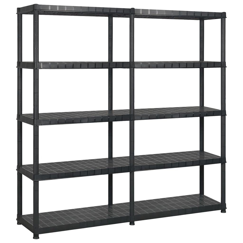 Générique Étagère de Rangement à 5 Niveaux Noir 170x40x185 cm Plastique,Entreprise & Industrie,Stockage Industriel,Étagères industrielles,3059853