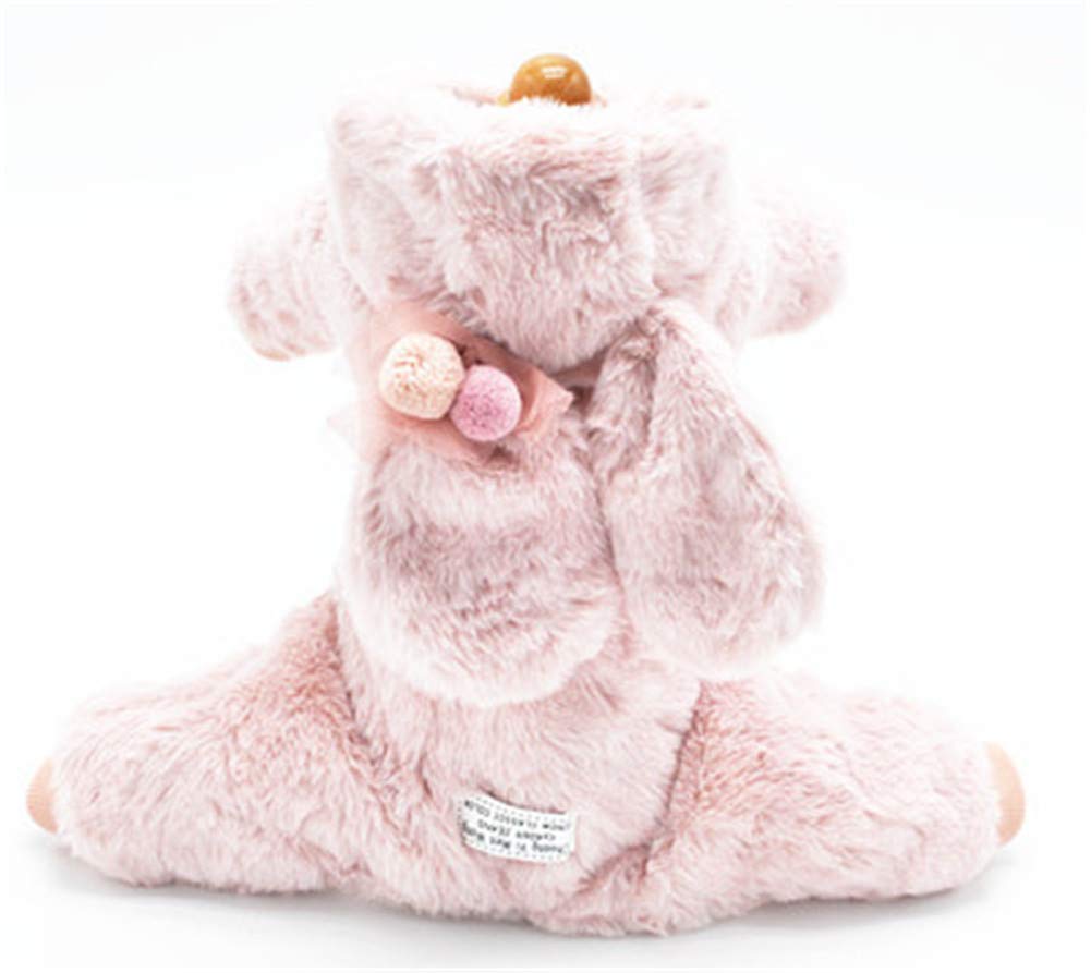 Vêtements chiot et chat pull rose look lapin pour soirées d'hiver