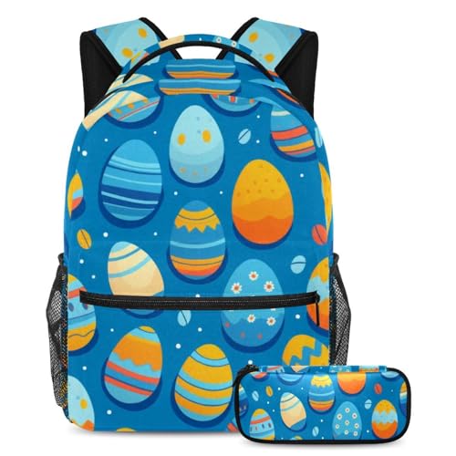 Sac à dos de grande capacité bleu et multicolore idéal pour le collège et le lycée