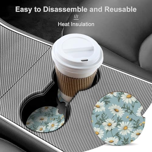 Portavasos para coche con diseño Daisy 2 piezas miniatura 4