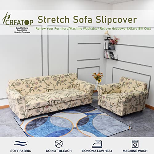 Crfatop 2 Piece Soft Chair Covers For Dogs Stretch Armchair Cover Slipcovers For 1 Seater Chair Slip Cover Washable Sofa Furniture Covers With 1 Individual Cushion Covers,(Small,09) #TOP1